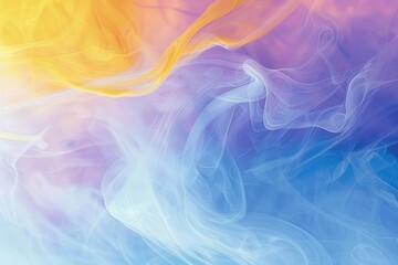 Fototapeta premium Abstract colorful smoke background in yellow, blue and purple for design, covers, advertising, templates, banners and posters