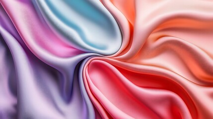 Obraz premium Abstract pastel colorful materials liquid fabric red weave of cotton or linen satin fabric lies texture background.