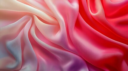 Obraz premium Abstract pastel colorful materials liquid fabric red weave of cotton or linen satin fabric lies texture background.