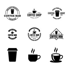 Coffee logo vector icon illustration hipster retro vintage