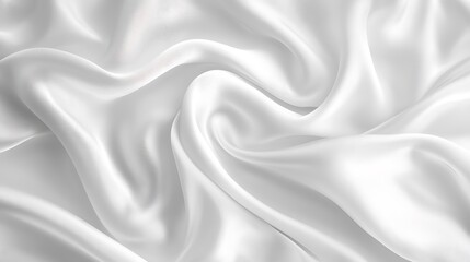 Fototapeta premium Abstract white silk or smoke wave and swirls gradient satin fabric lies texture background.