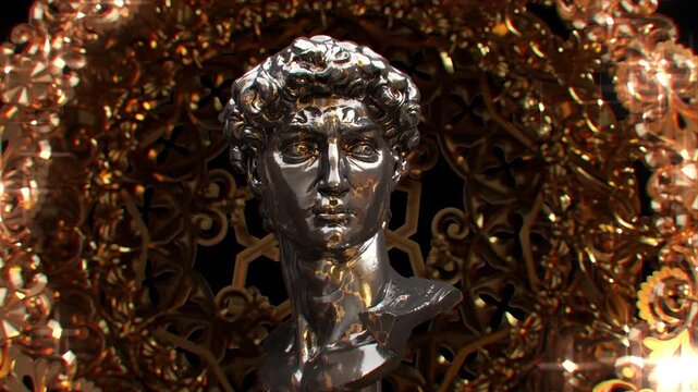 Head of David and Golden Ornament Background 