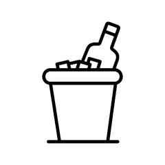 Wine Bottle in Ice Vector Icon