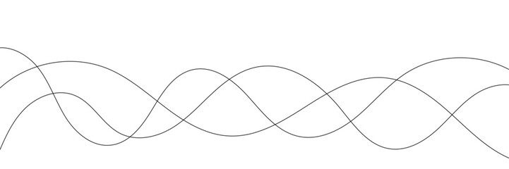 Thin wavy lines abstract background. Three curvy waves on white background. For your projects, presentations, digital content.