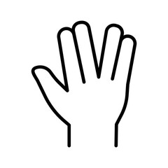 Obraz premium Vulcan Salute Vector Icon