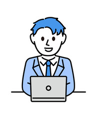 パソコンを操作するビジネスマン