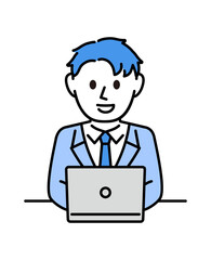 パソコンを操作するビジネスマン