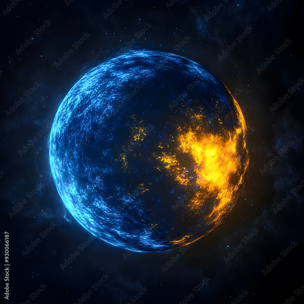 Sticker planet in space. generative ai