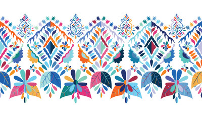 Fototapeta premium Abstract Ikat seamless pattern, perfect for ethnic-themed backgrounds, curtains, carpets, wallpapers, clothing, and decorations. Ideal for wrapping paper, batik,greeting cards, printing,creative uses.