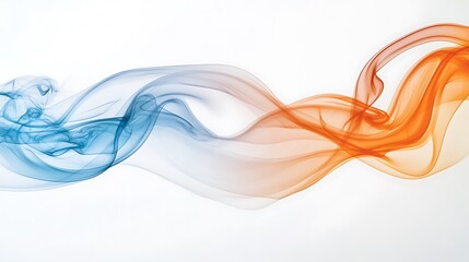 Naklejka premium white background, faint blue and orange smoke
