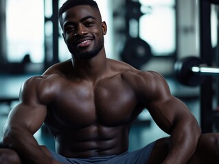 Fototapeta premium Fit Bodybuilder in Gym