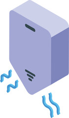 Electric hand dryer blowing hot air, modern equipment for public restroom