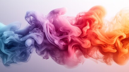 a background image with whisps of colorful smoke at the bottom of the image with a white background