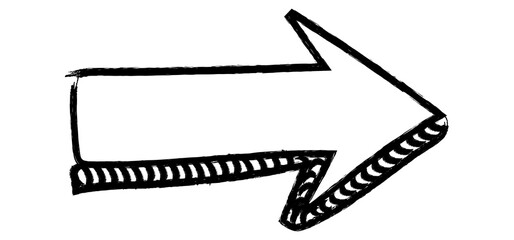 Black arrow icon cut out design element