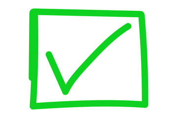 Green check mark icon cut out design element doodle