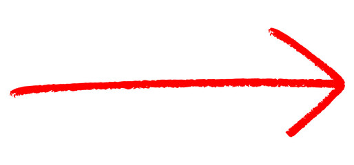 Red crayon arrow icon cut out design element