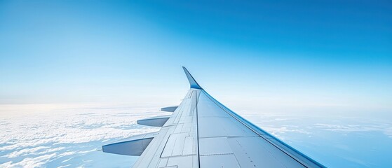 an airplane wing in mid-flight