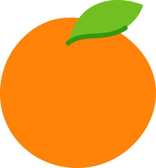 Orange icon. Fruit symbol. Flat style.