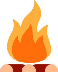 Campfire icon. Flat style. Flame symbol.
