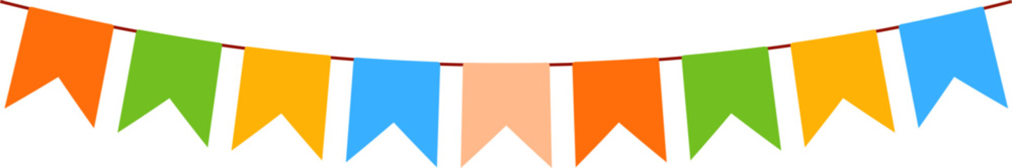 Party flags. Flat style. Celebrate decoration.