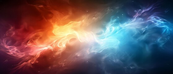  A multicolored background with black and blue areas, featuring red, yellow, and blue swirls