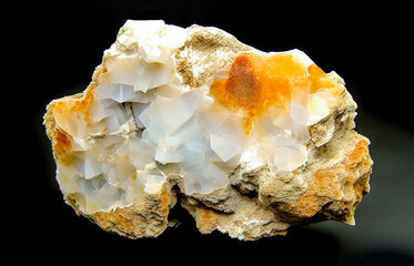 Bakerite is rare precious natural geological stone on gradient background in low key, isolate. AI generated.