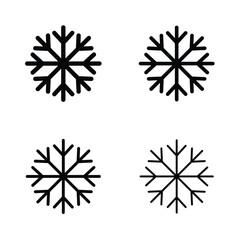 Snowflakes, Snowflake icon set stock illustration