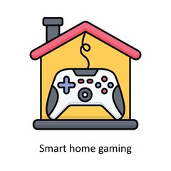 Smart home gaming  vector filled outline Icon Design illustration. Smart Home and Technology Symbol on White background EPS 10 File
