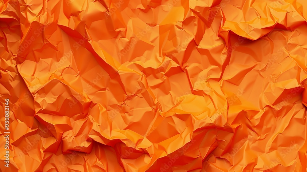 Aufkleber the vibrant orange backdrop showcases a dynamic texture created by crumpled paper, reflecting natura