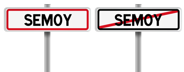 Panneau de SEMOY à l'Entrée et à la Sortie - Fond Transparent ou Blanc Disponible