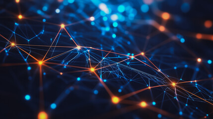 Abstract business connection of lines from nodes It is connected to endless nodes and represents the innovation of communication in the network.

