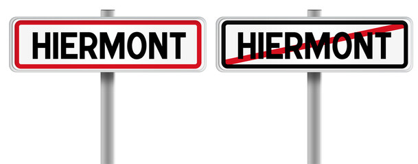 Panneau de HIERMONT à l'Entrée et à la Sortie - Fond Transparent ou Blanc Disponible