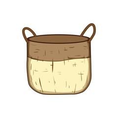 portable wicker laundry basket cartoon. organizer home, decor clothes, bin container portable wicker laundry basket sign. isolated symbol vector illustration
