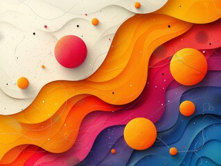 Vibrant Color Palette with Abstract Art Design