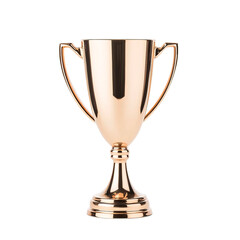 Simple yet elegant golden trophy cup on a transparent background, PNG format. Ideal for use in sports awards, corporate recognitions, and educational achievements.