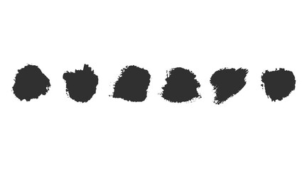 Set of round texture brushes. Design elements. Vector illustration.