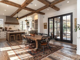 Fototapeta premium Spacious Modern Farmhouse Kitchen with Open Floor Plan