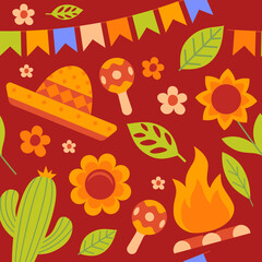 Festa junina pattern. Seamless pattern.