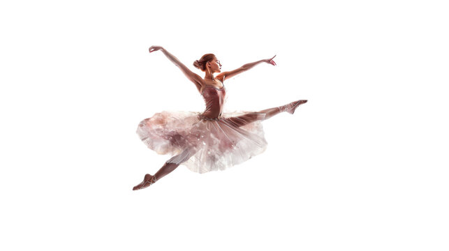 Fototapeta A beautiful ballerina mid-pirouette_Transparent background PNG
