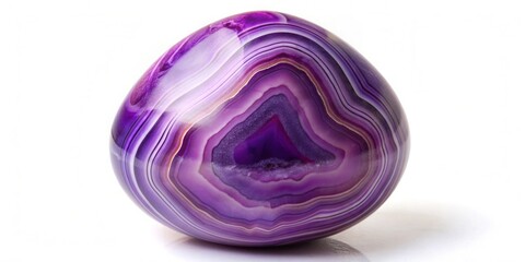 Fototapeta premium Purple and lilac agate stone in the egg shape, agate, gemstone, purple, lilac, egg shape, natural, minerals, shiny, smooth