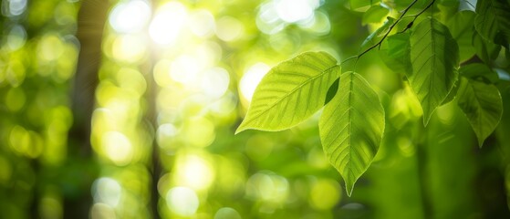  A tight shot of a forest tree leaf, sunlit, sunlight filtering through the foliage