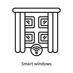 Art & Illustration Smart windows  vector filled outline Icon Design illustration. Smart Home and Technology Symbol on White background EPS 10 File