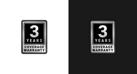 3 years warranty label or 3 years warranty sign vector isolated in flat style. The best 3 years warranty label for product packaging design element and more.