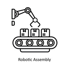 Robotic Assembly  vector filled outline Icon Design illustration. Smart Home and Technology Symbol on White background EPS 10 File