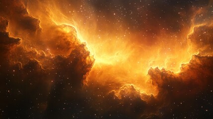 A stunning cosmic scene showcasing vibrant nebulae and stars in a galactic backdrop.