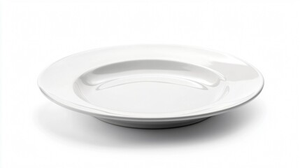 Beautiful Ceramic Plate Isolated on White Background for Cooking Utensils