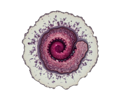 spherical spiral virus on the alpha isolated transparent background