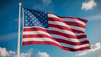 Fototapeta premium 3D National flag of America waving