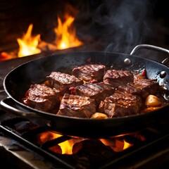 grilled meat on the grill