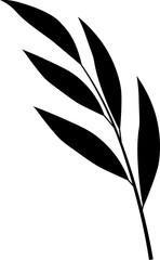 Branch icon. Silhouette style. Laurel leaf.